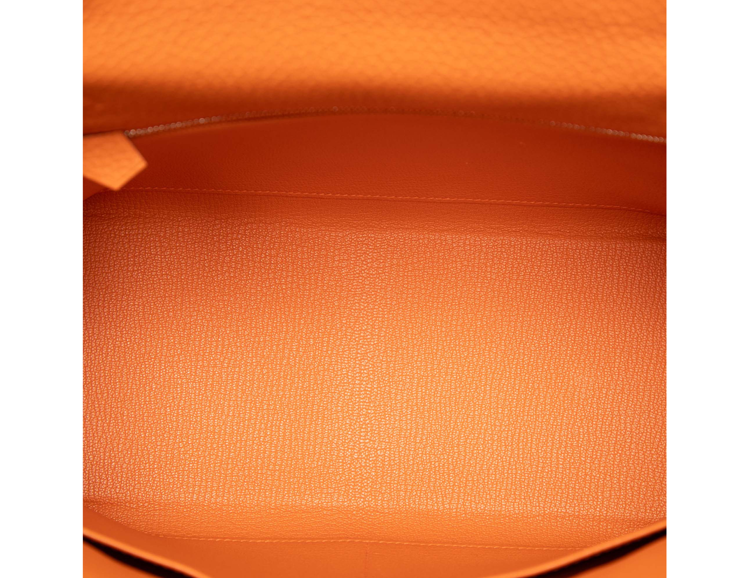 Hermès Kelly 28 Orange Retourne Clemence Leather Palladium