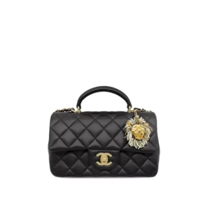 Chanel Mini Rectangular Classic Flap Lion Charm Top Handle