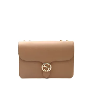Interlocking Leather Beige Calfskin Bag